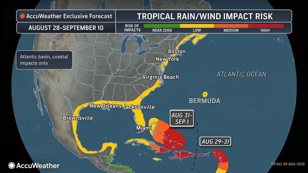 Weather map showing the impact of Tropical storm Dolly on the United States