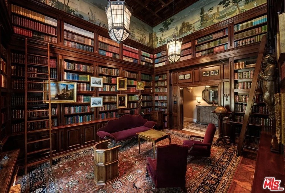 Library in Tyler Perry's Beverly Hills home